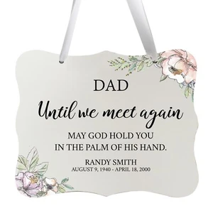 Custom 6x8in Memorial Gift Ribbon Sign for Loss of Loved One - Until We Meet - Picture 1 of 36