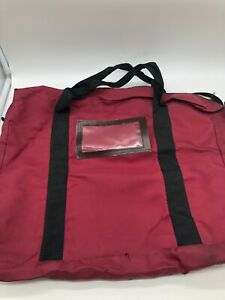 Unmarked 18x14 Burgendy Bank Carry All Bag Zipped with Handles
