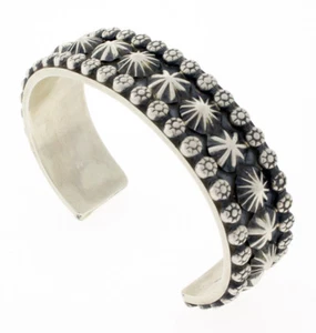 Heavy Gauge Sterling Silver Bracelet By Apache Artist Marc Antia - Picture 1 of 4