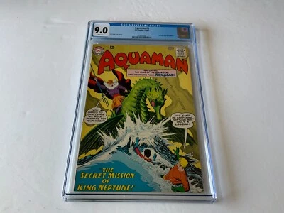 AQUAMAN 9 CGC 9.0 WHITE PAGES NEPTUNE AQUALAD DC COMICS 1963 - Image 1 of 4
