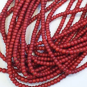 Cuentas antiguas de comercio veneciano rojo sangre corazones blancos hebras 7 mm - Imagen 1 de 19