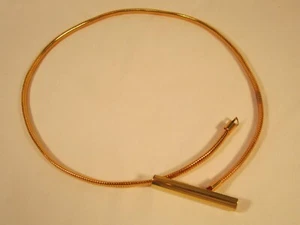 Vintage Stiefel XBT 339-65 NECKLACE Chrome Gold Color 26x1/4" Expandable [Y115A3 - Picture 1 of 2