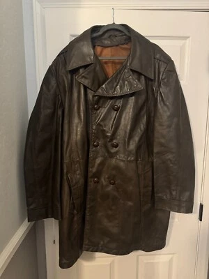 Mod Fight Club Genuine Leather Jacket Mens XXL Vintage 1960s Brown Amalagamated - Image 1 of 4