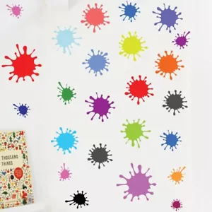 Paint Splats Pack of 24 Wall Art Vinyl Stickers Decals Fun Colourful Childrens - Picture 1 of 1