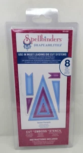 Spellbinders Nesting Pennants Metal Cutting Dies Shapeabilities thin set of 8 - Picture 1 of 5