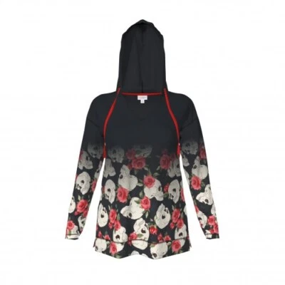 Sudadera con Capucha 2XL LuLaRoe Eliza Manga Larga Colección Halloween Calaveras y Rosas Sumergidas Foto 1 de 3