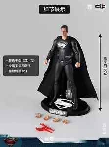 action figure Fondjoy SUPERMAN Black Suit Zack Snyder's Justice League DC 19cm - Foto 1 di 9