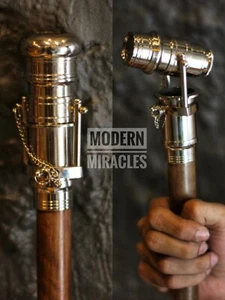 Bastón de latón con mango telescópico bastón de madera - Imagen 1 de 10