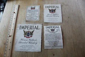 ETIQUETA DE WHISKY MEZCLADO IMPERIAL HIRAM WALKER - 4 ETIQUETAS INV L28 - Imagen 1 de 2