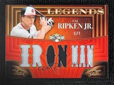 2013 Topps Triple Threads Legends Relics Ruby 1/1 Cal Ripken Jr #TTRL-CR HOF 7xr