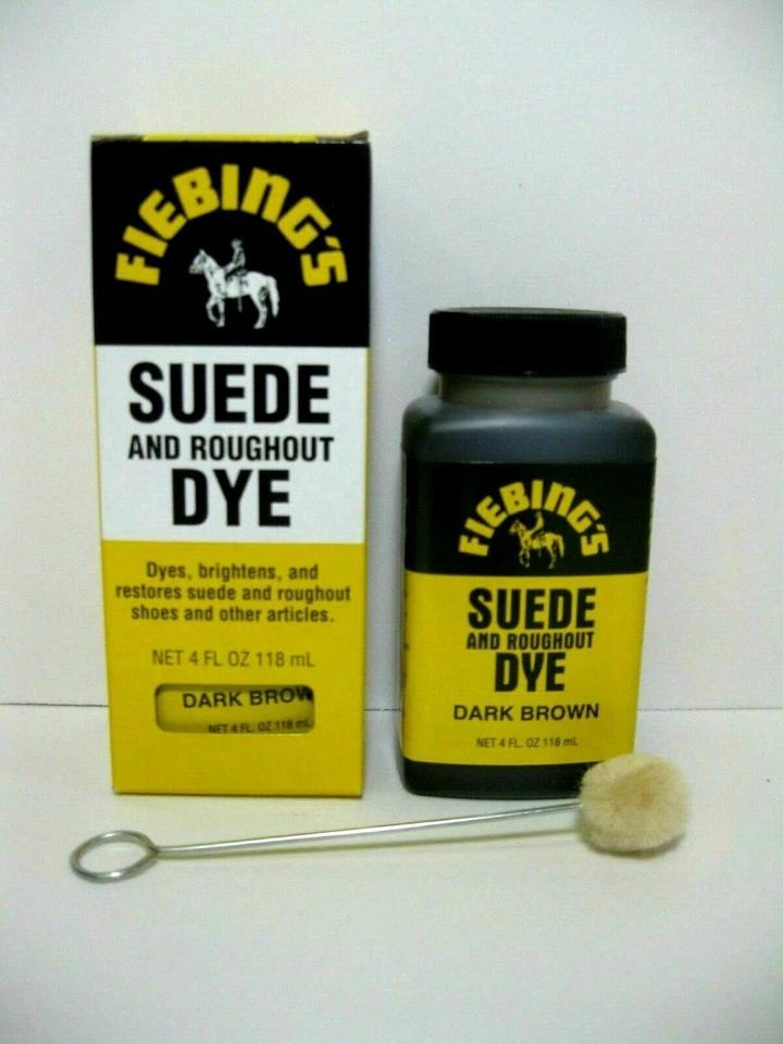 FIEBINGS DARK BROWN Suede Dye 4 oz. with Applicator for Shoes Boots Bags NEW - Image 1 of 1