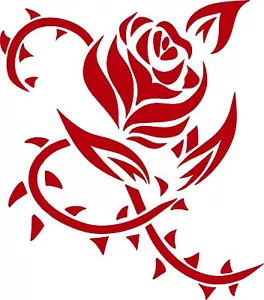 Rose Tribal Flower Truck Car Tattoo Window Laptop Vinyl Decal Sticker - Picture 1 of 2