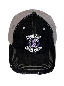 Barn Hair Don’t Care Horse Shoe Trucker’s Hat Baseball Cap - Picture 1 of 4