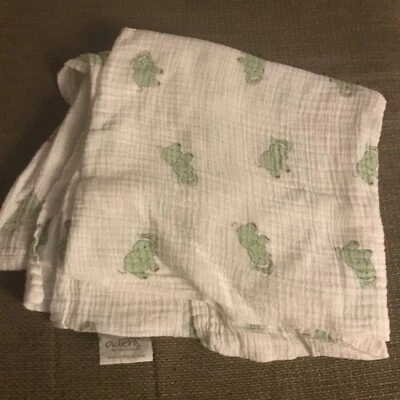 Manta bebé bebé bebé con envoltura de muselina elefantes verdes menta Aden + Anais Foto 1 de 4