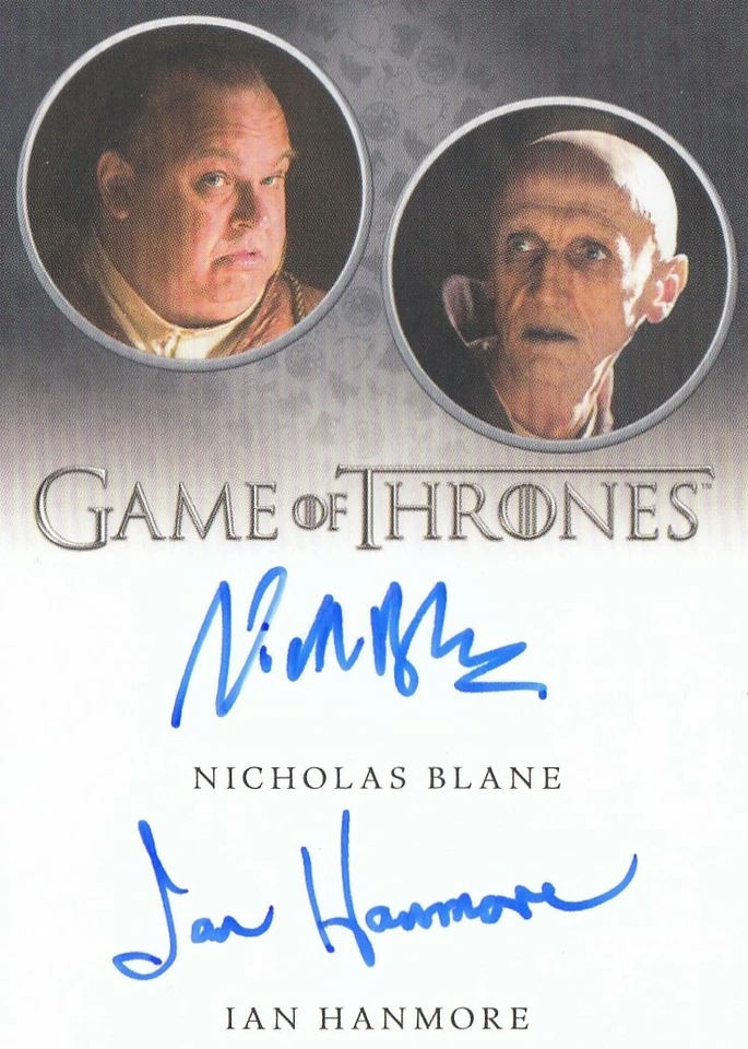 GAME OF THRONES SEASON 8 - NICHOLAS BLANE / IAN HANMORE DUAL AUTOGRAPH LIMITED - Image 1 of 1