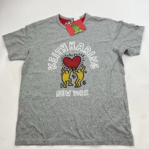 NEW Uniqlo SPRZ NY Keith Haring New York Gray T Shirt Size XL Heart Logo - Picture 1 of 7