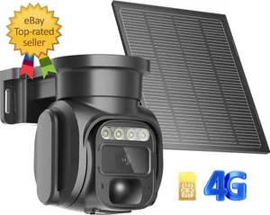4G LTE Cellular Überwachungskameras Wireless Outdoor, ohne WLAN Solar Überwachungskamera - Bild 1 von 12
