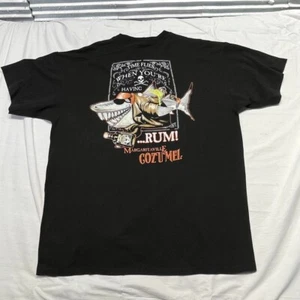 Vintage Margaritaville T Shirt Mens X Large Black Pirates Cozumel Double Sided - Picture 1 of 10