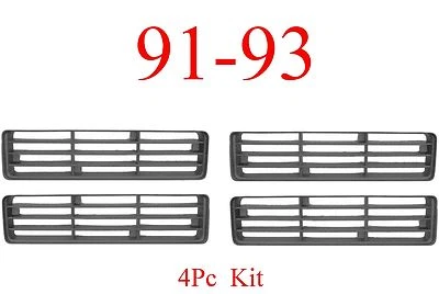 Se adapta a 91 93 Dodge 4 piezas insertos de parrilla, Ram, izquierda derecha superior inferior, los 4 incluidos Foto 1 de 4