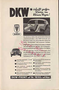 CHEMNITZ, Werbung 1936 DKW-Front schafft großen Raum im kleinen Wagen AUTO-UNION