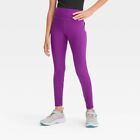 All in Motion Yoga Leggings Girls' XL Purple Polyester Stretch Elastic Waist