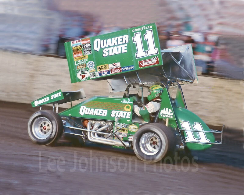 Foto 4x6 1996 de Steve Kinser en el Quaker State Sprint Car - Envío gratuito Foto 1 de 1