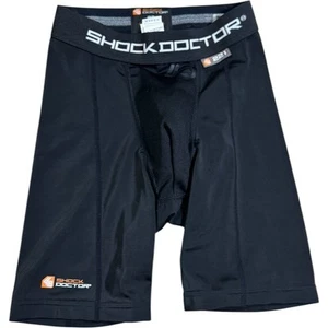 Shock Doctor 221 Black Compression Shorts Boys Large 221 With Cup - Picture 1 of 7