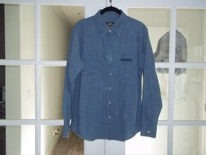 Harley Davidson American Legend XL women blue long sleeve collared button down - Picture 1 of 9