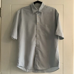 Yves saint laurent YSL light blue short sleeve button down shirt - Picture 1 of 4