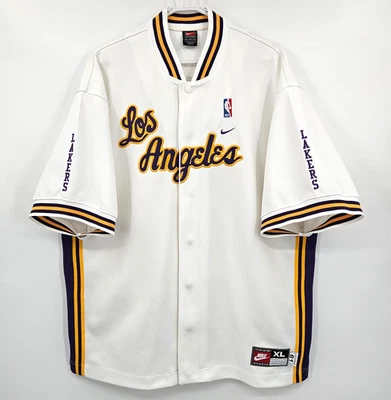 Vintage Nike Los Angeles Lakers NBA White Warm Up Shooting Jersey Jacket Men XL - Image 1 of 4