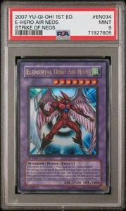 2007 Yu-Gi-Oh! TCG E-Hero Air Neos #EN034 1st Edition Strike Of Neos PSA 9 - Picture 1 of 2