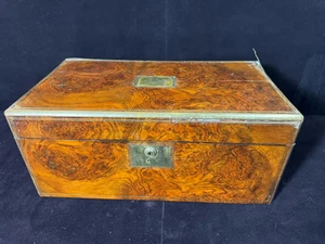 Late 1800s English Portable Writing Case, Rosewood w Brass Inlay, We Ship Daily - Picture 1 of 11