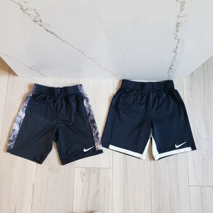 Nike Boys Shorts Lot 2 Pack L Black Athletic Basketball Activewear - Picture 1 of 4