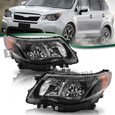 Conjunto de faros halógenos negros izquierda+derecha para Subaru Forester 2009-2013 Foto 1 de 4