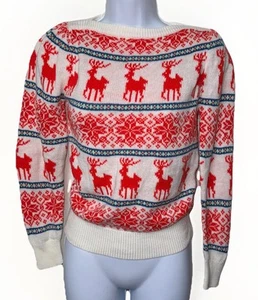 Vintage Currants By Jeri-Jo Christmas Holiday Knit Sweater Size Large Girls - Picture 1 of 7