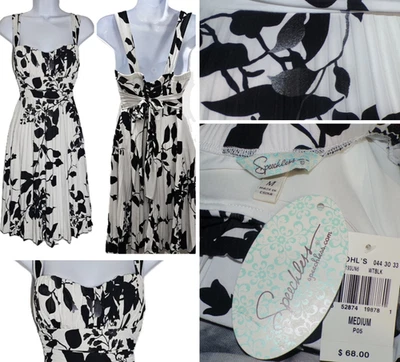 Y2K Speechless Babydoll Dress M Midi black white Pleats Fairy Whimsigoth Vtg NWT - Image 1 of 4