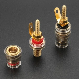 Sale Spare Speaker Terminal Binding Posts Copper+Plastic Gold Replacement - Bild 1 von 6