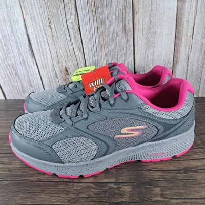Skechers Go Run Consistent Vivid Horizon Sneaker Women's Wide Sz 10 W Gray Pink - Image 1 of 4
