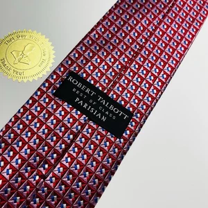 Robert Talbott Best Of Class gewebte Seidenkrawatte rot, weiß, blau & rosa 59,5 x 3,75 Zoll neu ohne Etikett - Bild 1 von 12