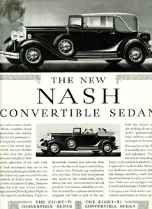 1931 Original Nash Ad. 5-Passenger Convertible Sedan. Burbank Top. Large Page - Picture 1 of 2