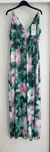 ZARA MULTICOLOUR LONG FLORAL PRINT WIDE-LEG JUMPSUIT WITH LINING SIZE M BNWT - Picture 1 of 10