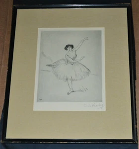 Louis Kronberg acquaforte originale Mademoiselle Cebron ballerina 1929 - Foto 1 di 5