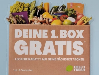 HelloFresh Gratis Kochbox Gutschein (2 Mahlzeiten für 3 Personen) - Bild 1 von 2