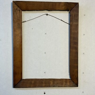 1830s Antique Primitive Country Pine Frame Portrait Folk Sampler Fraktur  - Image 1 of 4