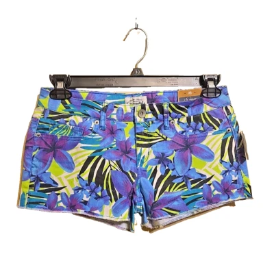 NWT Aeropostale Shorty Womens Floral Shorts SZ 5/6 stretch multicolor low — 第 1/4 张图片