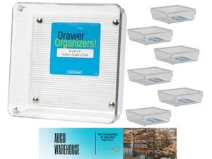 InterDesign 52630 Linus Drawer Organizer, 6" x 6" x 2", Clear (6-PACK) - Picture 1 of 3