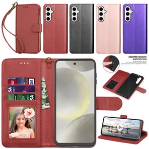 Cell Phone Wallet Case Flip PU Leather Cover With Card Holder Strap Stand Slim - Picture 1 of 13
