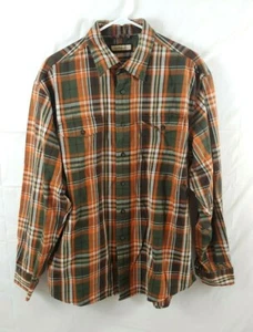 Camisa grande a cuadros manga larga con botones delanteros algodón pesado GH Bass Co para hombre - Imagen 1 de 5