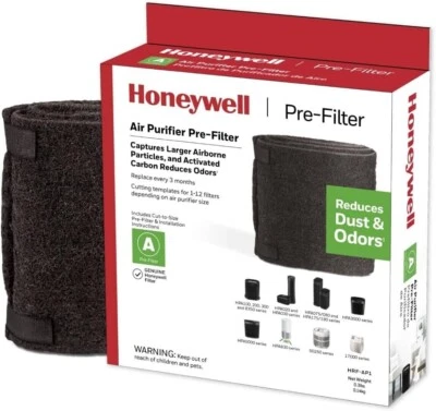 Prefiltro de repuesto de purificador de aire de carbono universal Honeywell HRF-AP1 A, paquete de 1 Foto 1 de 4