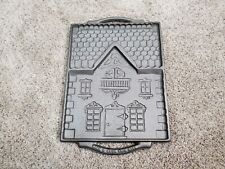Vintage John Wright Cast Iron 2-Sided Victorian Gingerbread House Mold USA